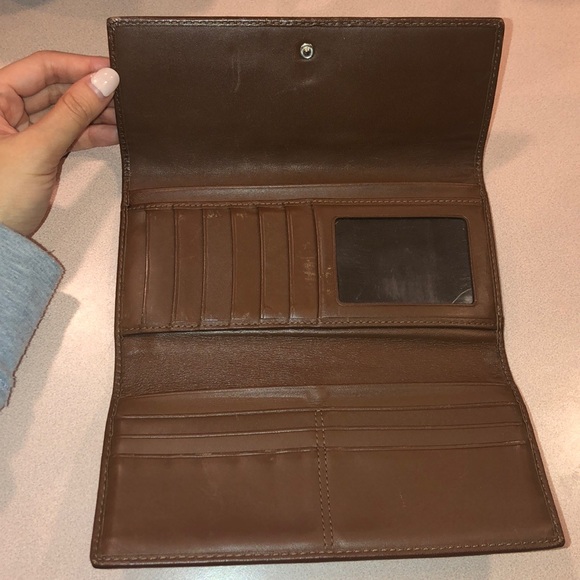 Coach brown signature logo leather wallet/clutch - Picture 3 of 6